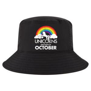 Unicorns Are Born In October Rainbow Retro Cool Comfort Performance Bucket Hat