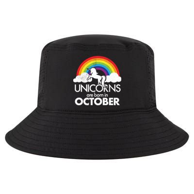 Unicorns Are Born In October Rainbow Retro Cool Comfort Performance Bucket Hat