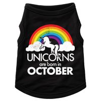 Unicorns Are Born In October Rainbow Retro Doggie Tank