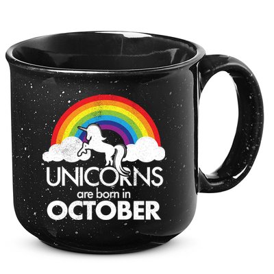 Unicorns Are Born In October Rainbow Retro 15oz Campfire Ceramic Mug