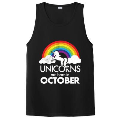 Unicorns Are Born In October Rainbow Retro PosiCharge Competitor Tank