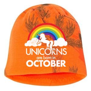 Unicorns Are Born In October Rainbow Retro Kati - Camo Knit Beanie