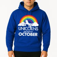 Unicorns Are Born In October Rainbow Retro Hoodie