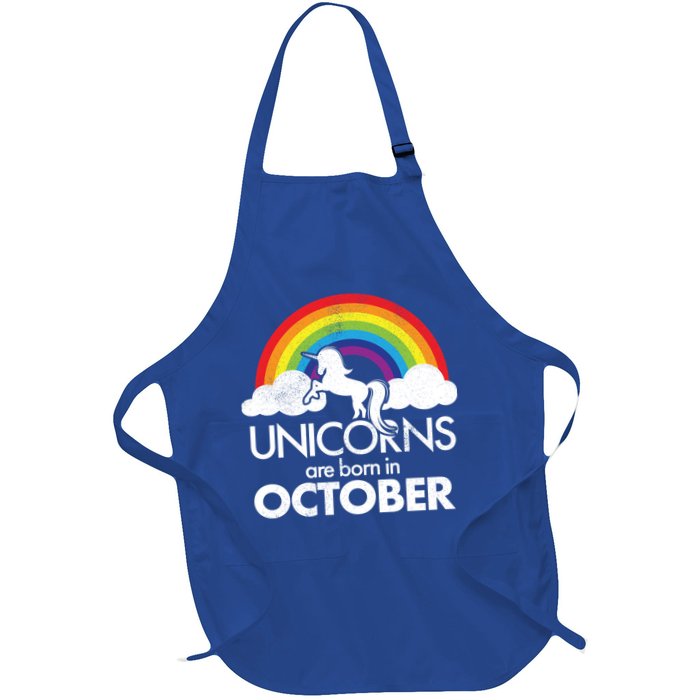 Unicorns Are Born In October Rainbow Retro Apron