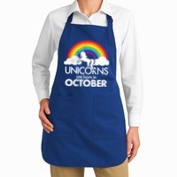 Unicorns Are Born In October Rainbow Retro Apron