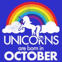 Unicorns Are Born In October Rainbow Retro Apron