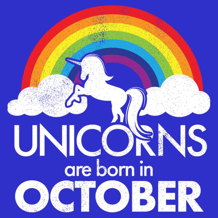 Unicorns Are Born In October Rainbow Retro Apron