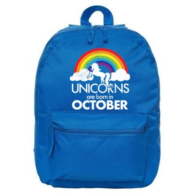 Unicorns Are Born In October Rainbow Retro 16 in Basic Backpack