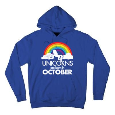 Unicorns Are Born In October Rainbow Retro Tall Hoodie