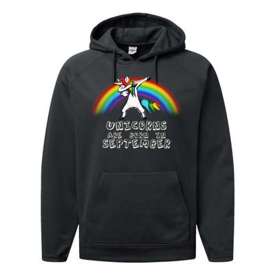 Unicorns Are Born In September Birthday Performance Fleece Hoodie