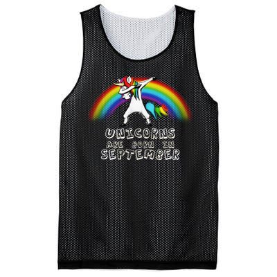 Unicorns Are Born In September Birthday Mesh Reversible Basketball Jersey Tank