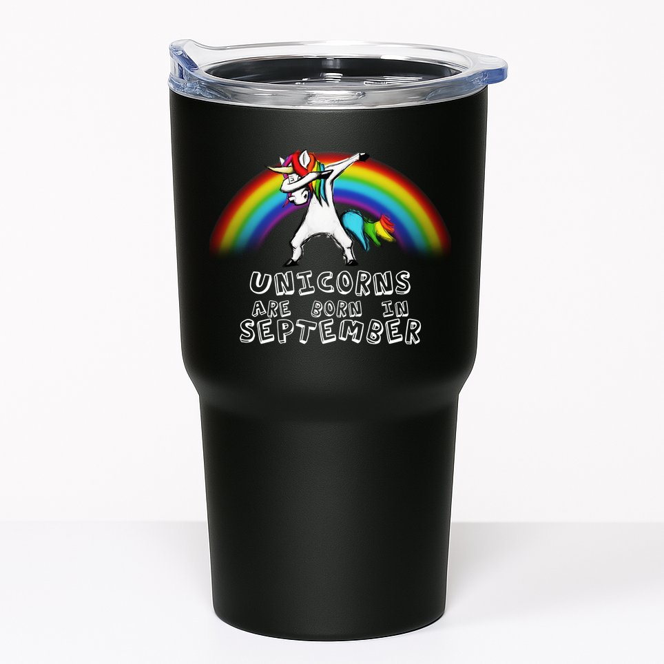 Unicorns Are Born In September Birthday Tumbler