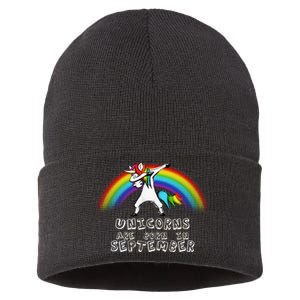 Unicorns Are Born In September Birthday Sustainable Knit Beanie