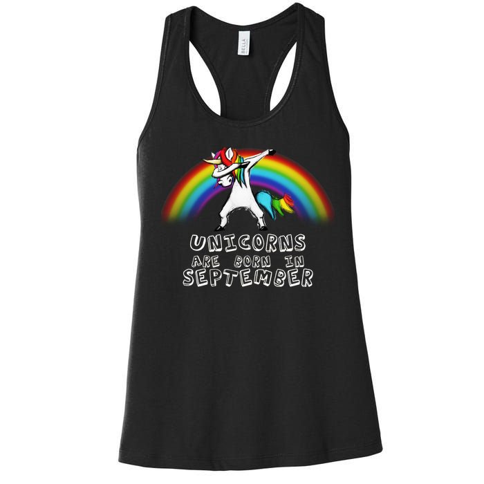 Unicorns Are Born In September Birthday Women's Racerback Tank