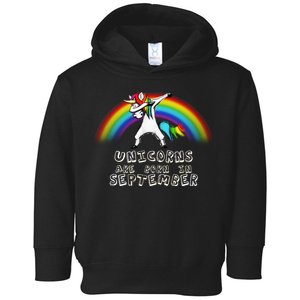 Unicorns Are Born In September Birthday Toddler Hoodie