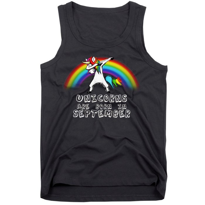 Unicorns Are Born In September Birthday Tank Top