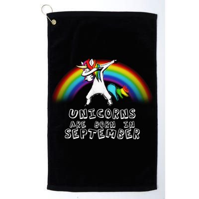 Unicorns Are Born In September Birthday Golf Towel