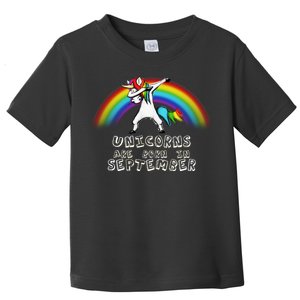 Unicorns Are Born In September Birthday Toddler T-Shirt