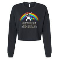 Unicorns Are Born In September Birthday Cropped Pullover Crew