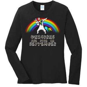 Unicorns Are Born In September Birthday Ladies Long Sleeve Shirt