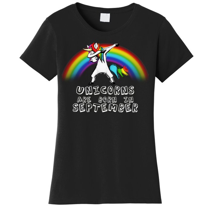 Unicorns Are Born In September Birthday Women's T-Shirt