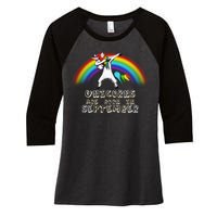 Unicorns Are Born In September Birthday Women's Tri-Blend 3/4-Sleeve Raglan Shirt