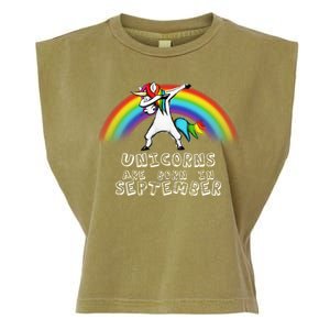 Unicorns Are Born In September Birthday Garment-Dyed Women's Muscle Tee