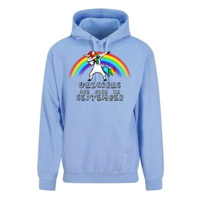 Unicorns Are Born In September Birthday Unisex Surf Hoodie