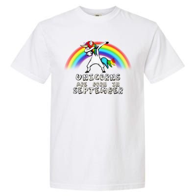 Unicorns Are Born In September Birthday Garment-Dyed Heavyweight T-Shirt