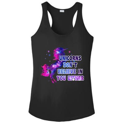 Unicorns Don't Believe In You Either Ladies PosiCharge Competitor Racerback Tank