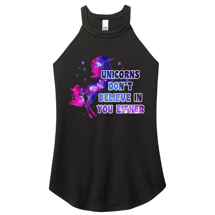 Unicorns Don't Believe In You Either Women's Perfect Tri Rocker Tank