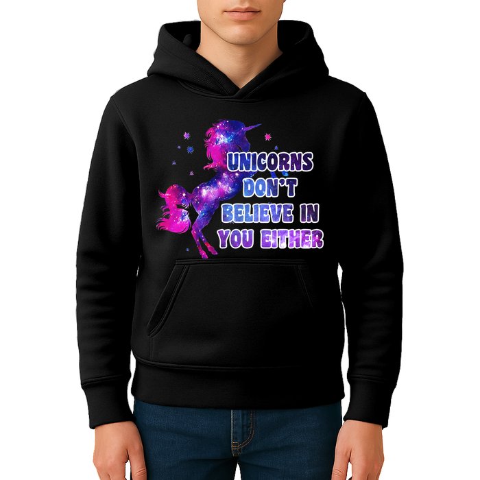 Unicorns Don't Believe In You Either Kids Hoodie