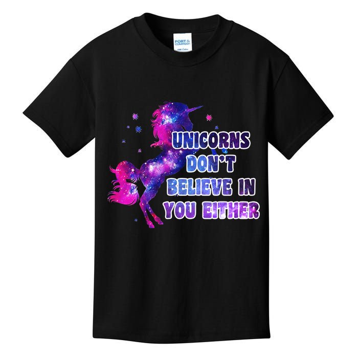 Unicorns Don't Believe In You Either Kids T-Shirt