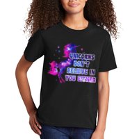 Unicorns Don't Believe In You Either Kids T-Shirt