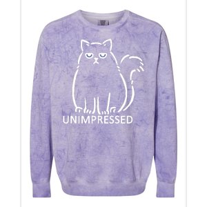 Unimpressed Funny Angry Cat Colorblast Crewneck Sweatshirt