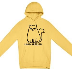 Unimpressed Funny Angry Cat Premium Pullover Hoodie