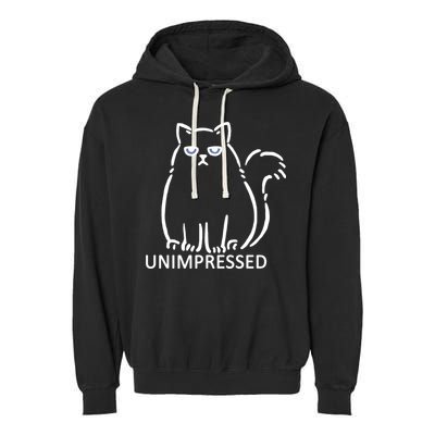 Unimpressed Funny Angry Cat Garment-Dyed Fleece Hoodie