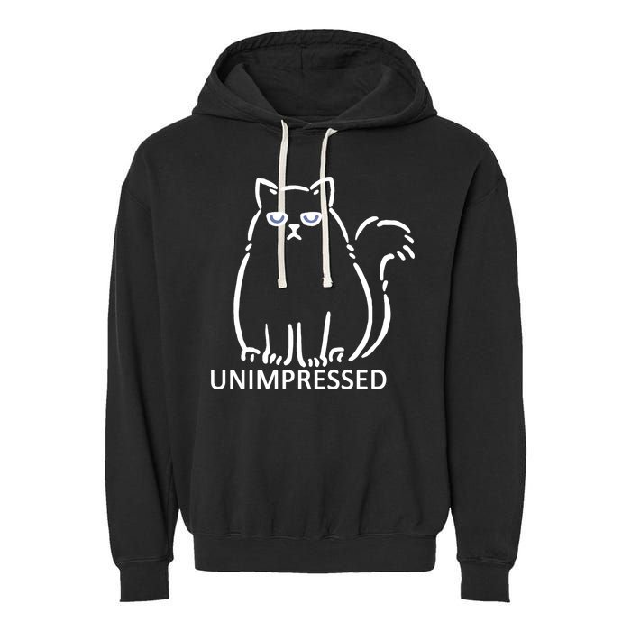 Unimpressed Funny Angry Cat Garment-Dyed Fleece Hoodie