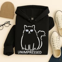 Unimpressed Funny Angry Cat Hoodie