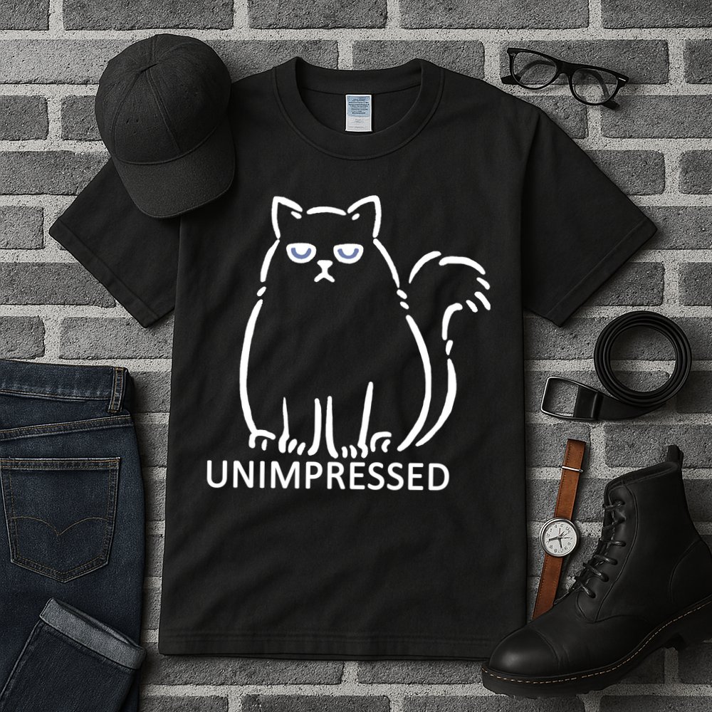 Unimpressed Funny Angry Cat Tall T-Shirt