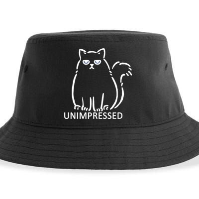 Unimpressed Funny Angry Cat Sustainable Bucket Hat
