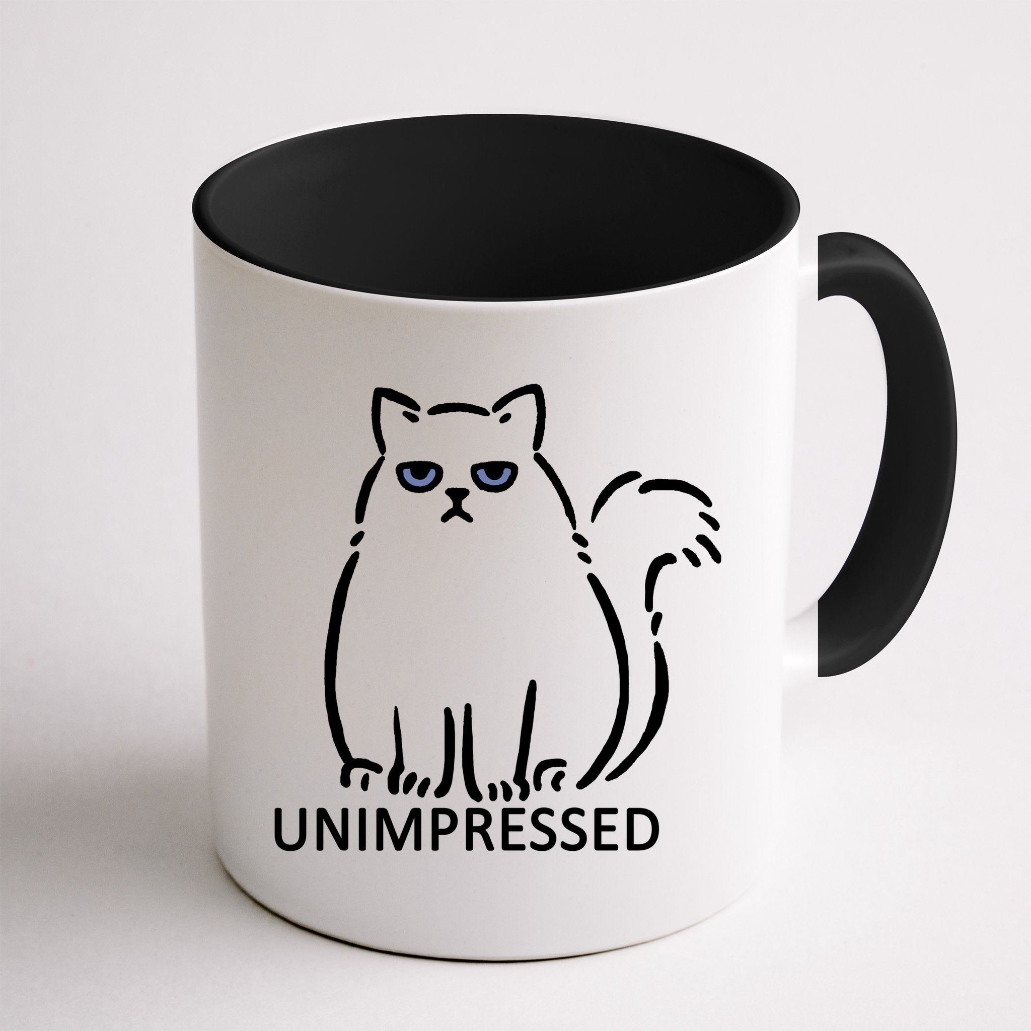 Unimpressed Funny Angry Cat Mug