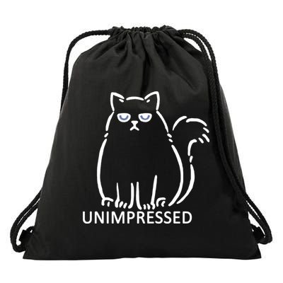 Unimpressed Funny Angry Cat Drawstring Bag