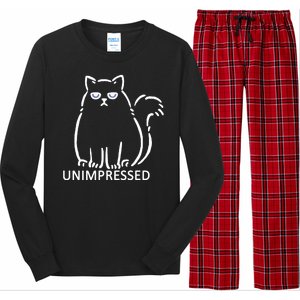 Unimpressed Funny Angry Cat Long Sleeve Pajama Set