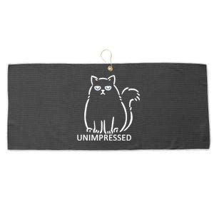 Unimpressed Funny Angry Cat Large Microfiber Waffle Golf Towel