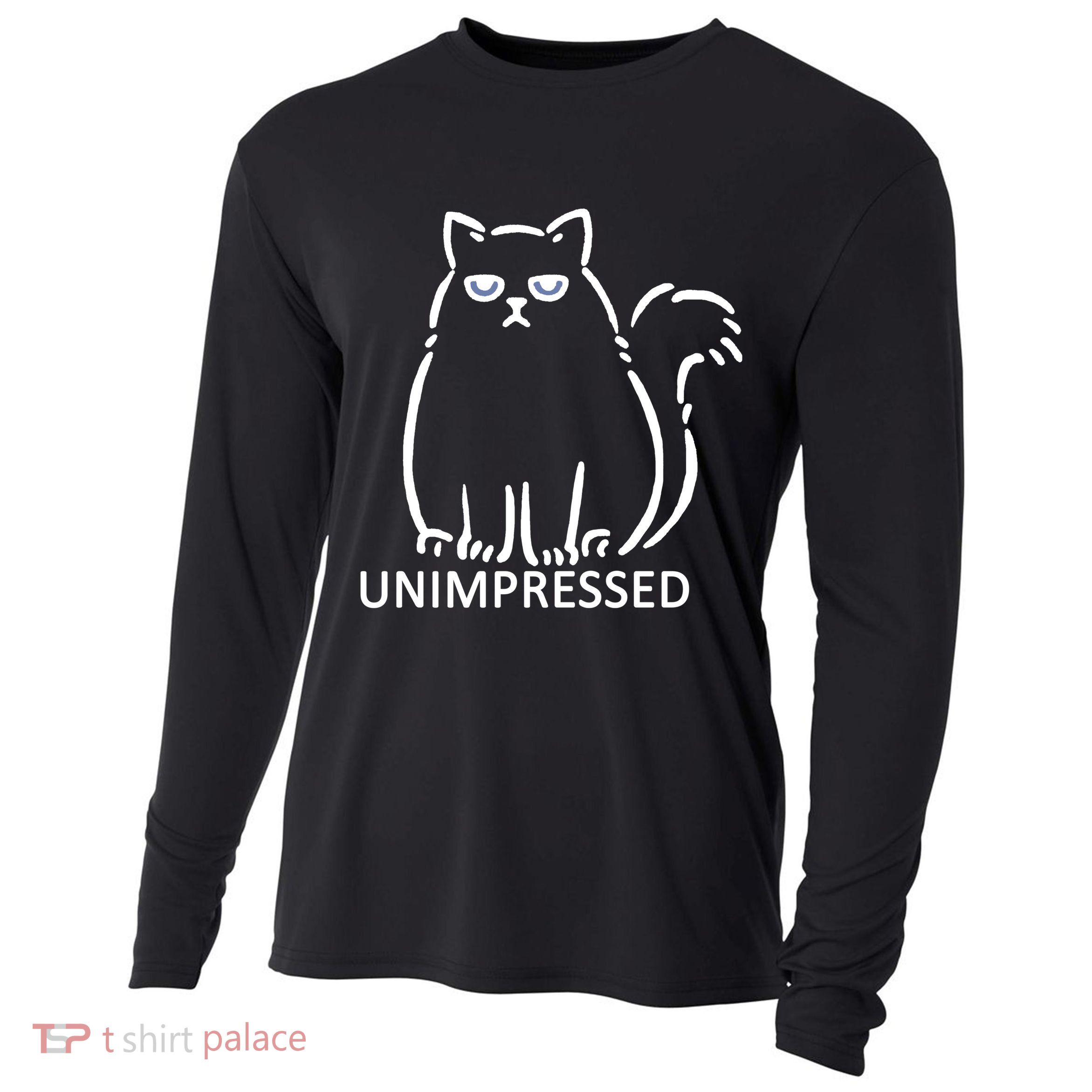 Unimpressed Funny Angry Cat Cooling Performance Long Sleeve Crew