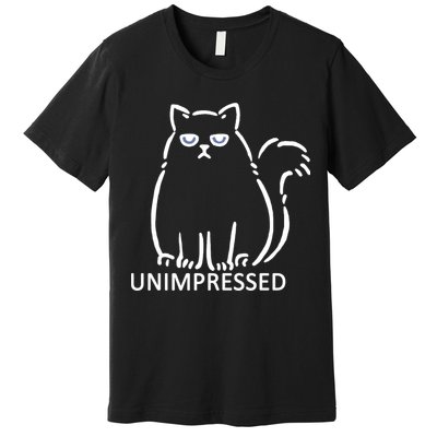 Unimpressed Funny Angry Cat Premium T-Shirt