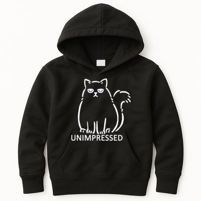 Unimpressed Funny Angry Cat Kids Hoodie