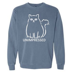 Unimpressed Funny Angry Cat Garment-Dyed Sweatshirt