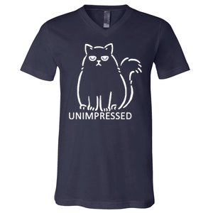 Unimpressed Funny Angry Cat V-Neck T-Shirt